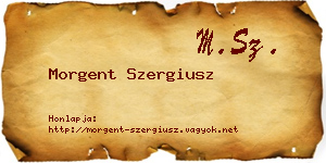 Morgent Szergiusz névjegykártya